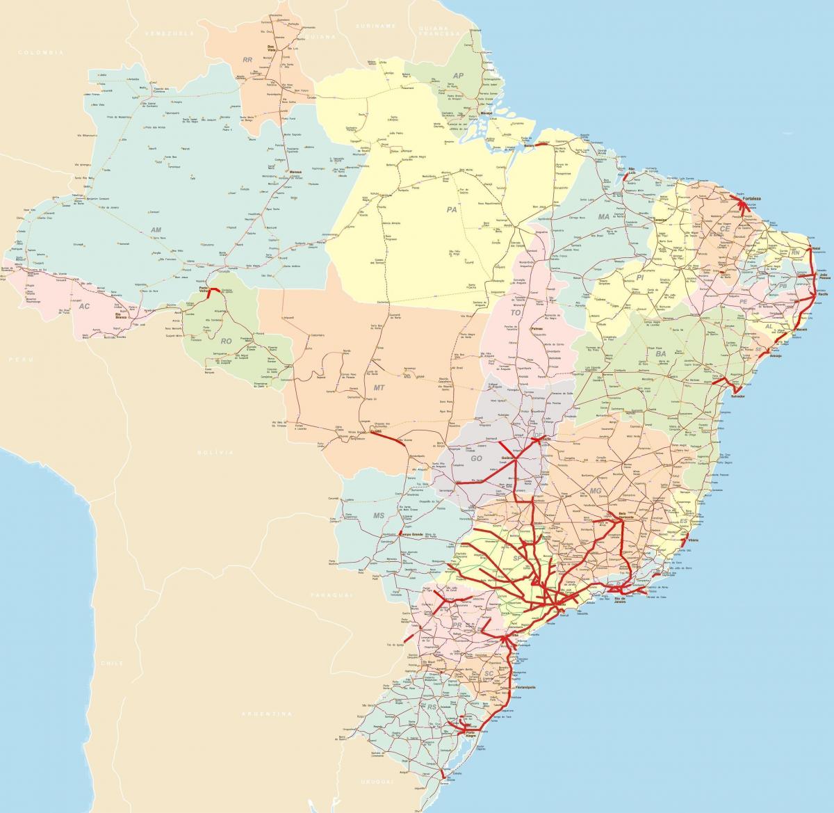 Mapa autostrad Brazylii
