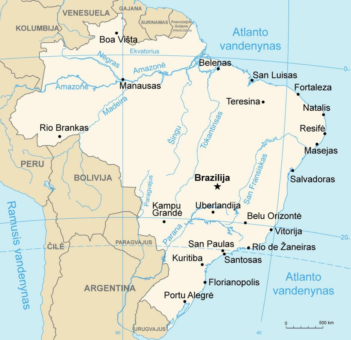 Rzeki na mapie Brazylii