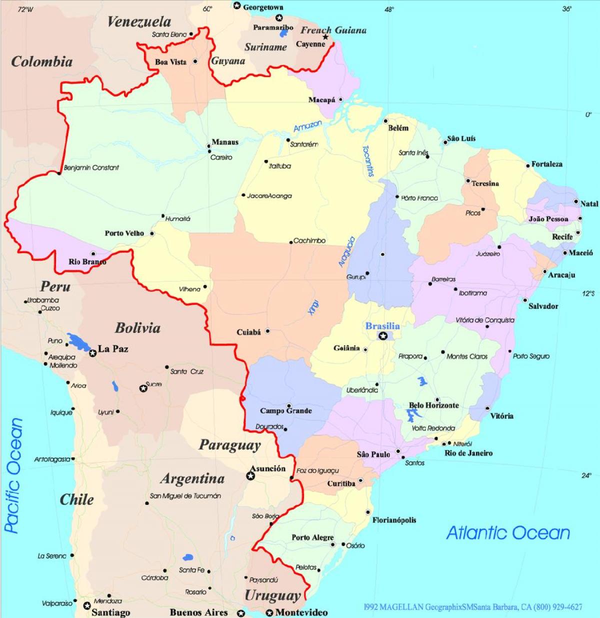 Mapa administracyjna Brazylii