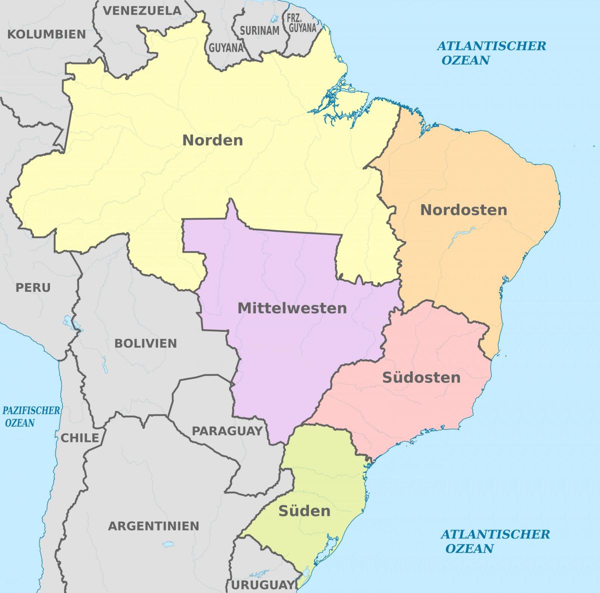 Mapa obszarów Brazylii