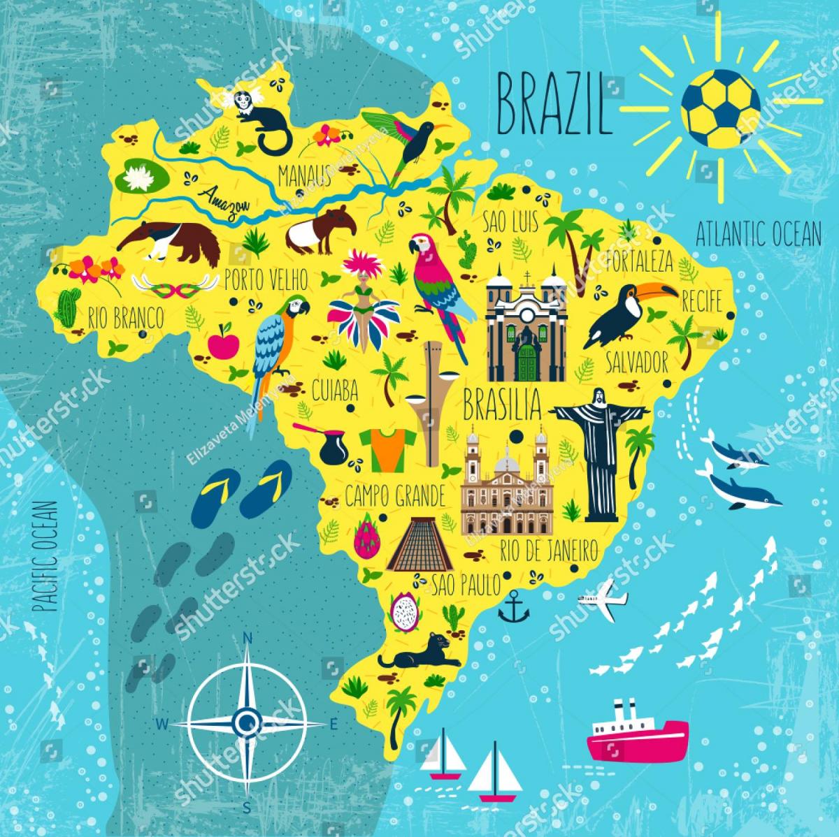 Mapa podróżnicza Brazylii