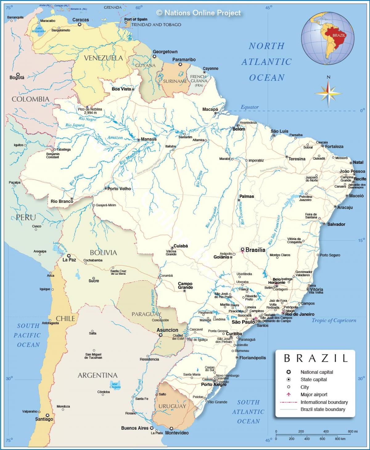 Duża mapa Brazylii