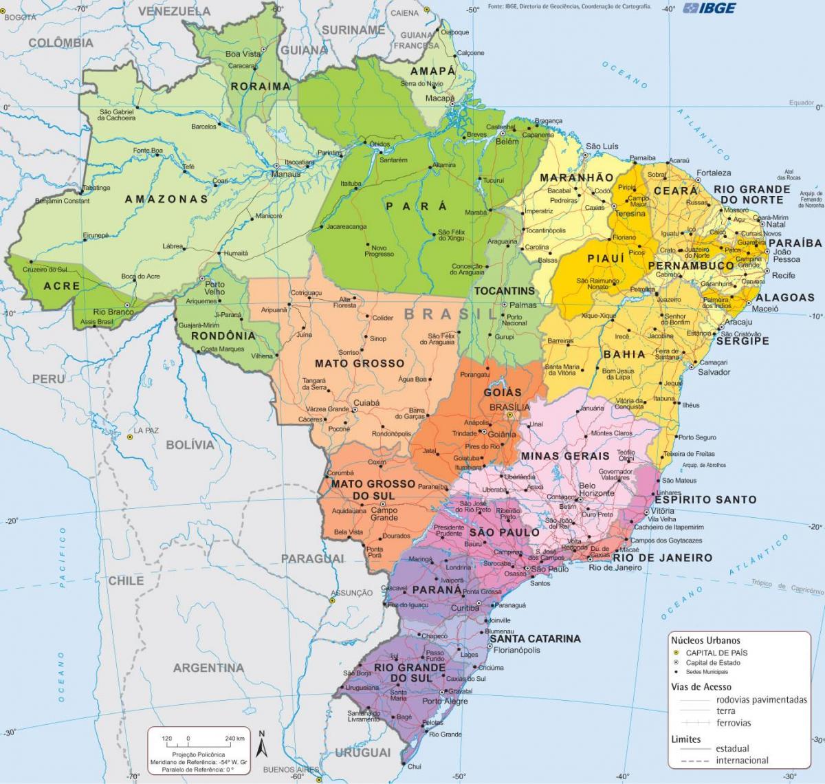 Mapa miasta Brazylii